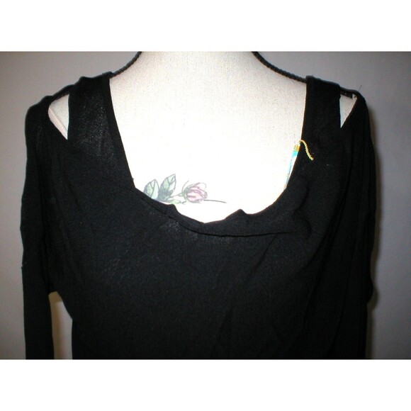 New NWT $248 Plenty Tracy Reese Off Shoulder Sweater Top Black S Layered Fine - Picture 4 of 10